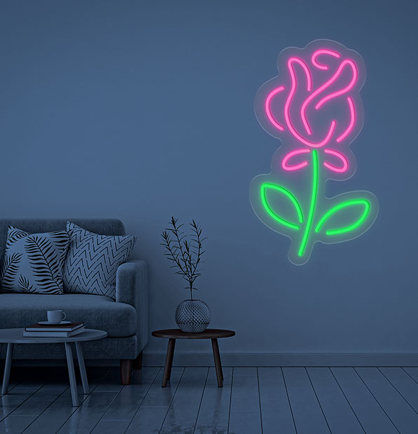 Neon Flower Wall Art