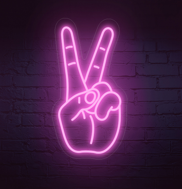 Neon Peace Sign