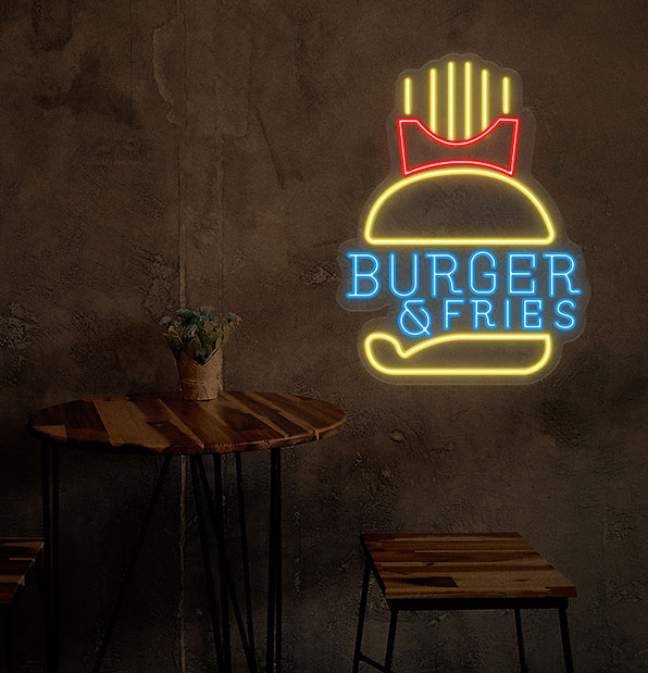 Burgers & Fries Neon Sign