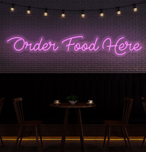 Order Food Here Neon Sign