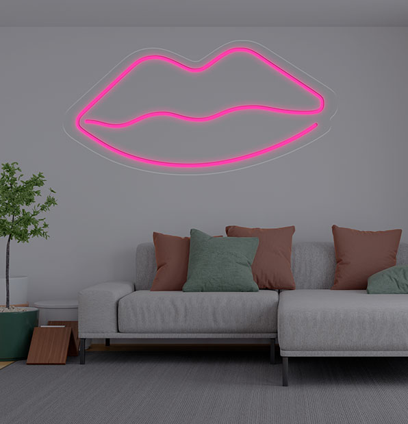 Pink Lips Night Lights LED Neon Signs