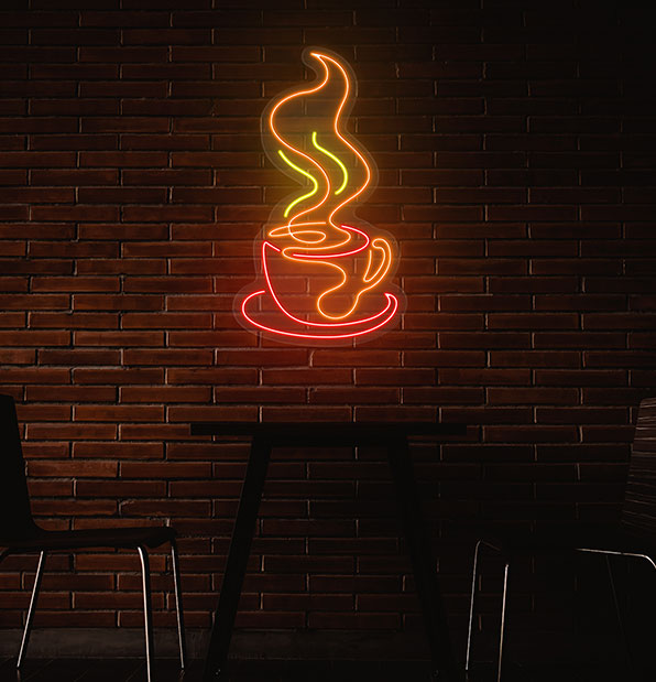 Steaming Coffee Cup Sign