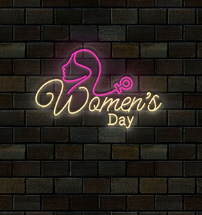 Happy Women's Day Neon Sign